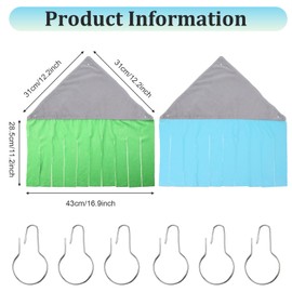 2 Pcs Guinea Pig Hideout, Convenient Guinea Pig Cage Accessories with 6pcs hooks Cute Small Animal Hideout with Reversible Sides for Ferrets Chinchillas (Blue Green)