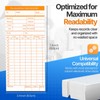 Flexzion Monthly Time Cards for Employees - Dual-Sided, Orange/Blue Attendance