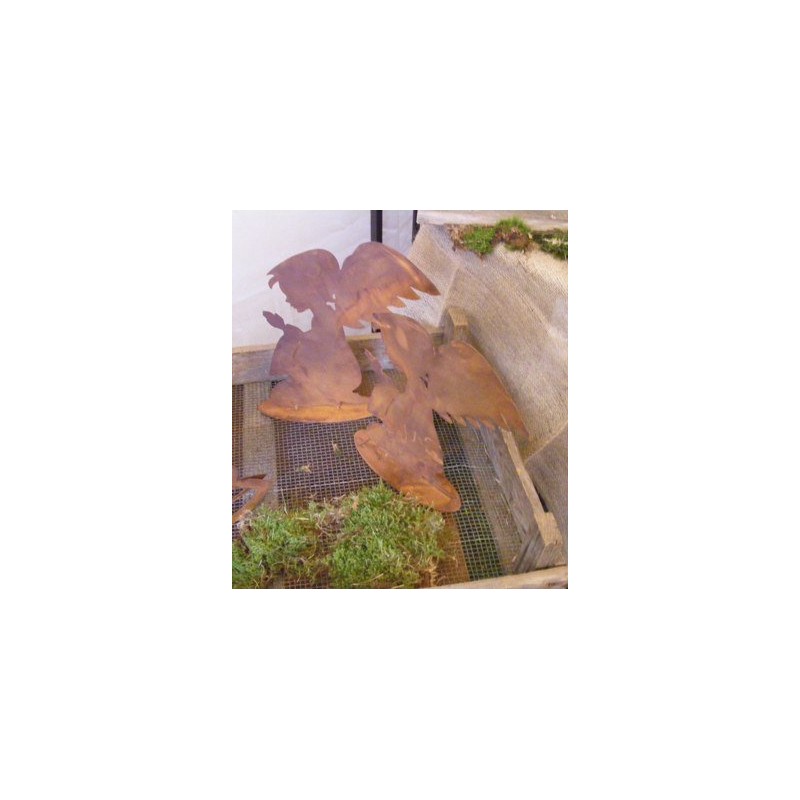 Rostikal Praying Rust Decorative Angel 30 cm Metal Decorative Figure