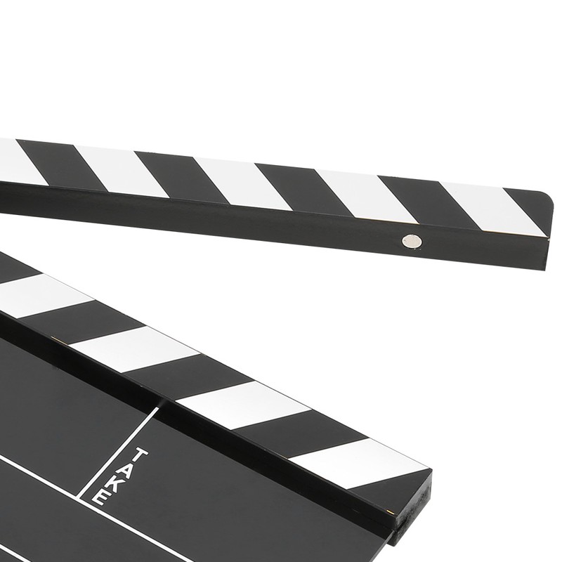 30x25CM Acrylic Clapperboard Professional Movie Film Action Clap Director Photography