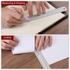 HARFINGTON 4pcs Stainless Steel Ruler 6 Inch 15cm Metric English