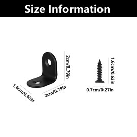 16PCS Corner Bracket, Small Angle Brackets, Small Brackets L Shaped, for Furniture Desk Table Shelf Corner Braces(20*20*16mm, Black)