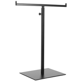 DEARMAMY T-shaped Display Stand Handbag Display Stand Stainless Steel Adjustable Handbag Stand Double Hook Holder Necklace