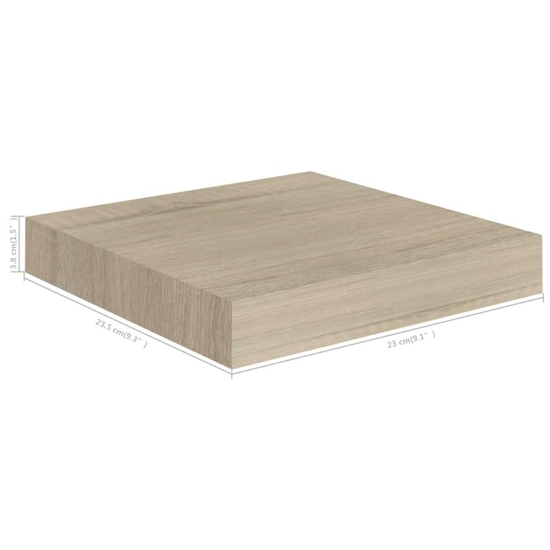 vidaXL Floating Wall Shelf in Oak with Invisible Mounting -