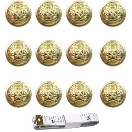 KENDANY 12 Pieces Metal Blazer Button Set - for Blazer, Suits, Sport Coat, Uniform, Jacket 25mm/0.98inch (Gold)