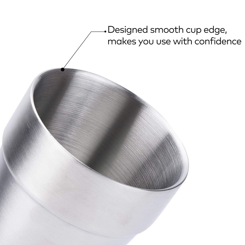 Beasea Stainless Steel Cups 8 oz, Metal Drinking Cups Set