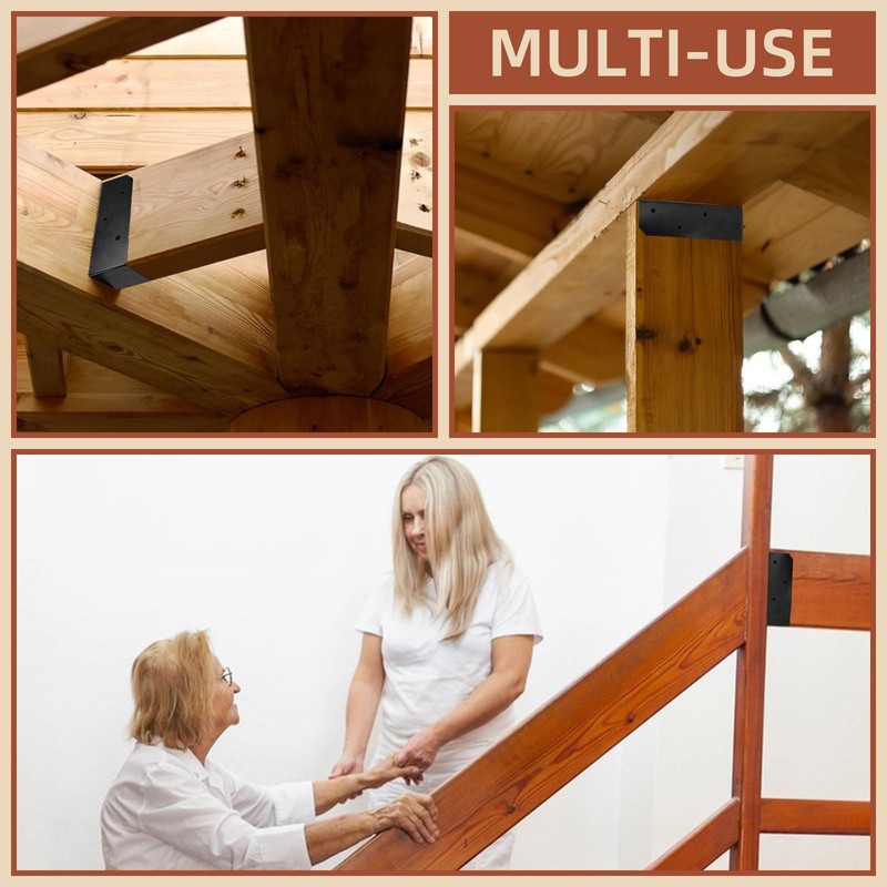 Rasugarlary 2x6 Joist Hanger Bracket, 12 Pcs, Black, Carbon Steel,