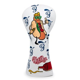 Golf Club Headcover Hot Dog Embroidery Overflow Wood Cover Driver Fairway Utility Hybrid Headcover with Number Tag Putter Cover Magnetic Closure Blade Putter Cover