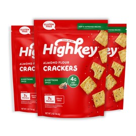 HighKey Low Carb Everything Crackers - Keto Cheese Crackers, 2.0oz 3-Pack, Gluten Free Crunchy Snack, Diet Friendly, Grain Free, Healthy Snacks