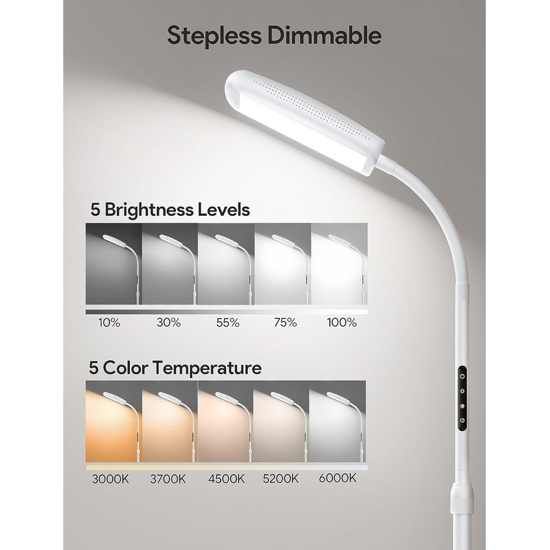 MediAcous Light Lamp 10000 Lux, Sun Light Lamp UV-Free with