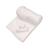 Baby Coral Fleece Stripe Wrap Blanket Embroidery