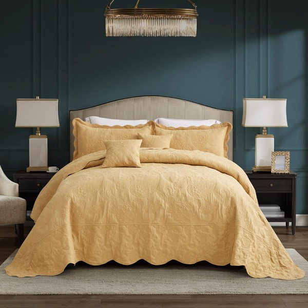 HZ & HY Oversized King Bedspread 138x122 Extra Wide, Quilted