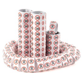 DazzJoy Streamers 30th Birthday Decoration, Traffic Sign Decoration 30th Birthday Man Woman, 4 Pieces 30th Birthday Men Decoration Paper Snake Red White, Birthday Decoration 30 Men for 30s Anniversary