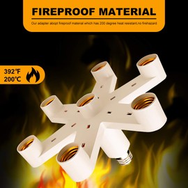 8T8 E26/E27 7 in 1 Light Bulb Socket Splitter Adapter, Standard LED Bulbs Lamp Base Holder Converter, Each Port 60 Watt, Total 420 Watt (E26 7 in 1)