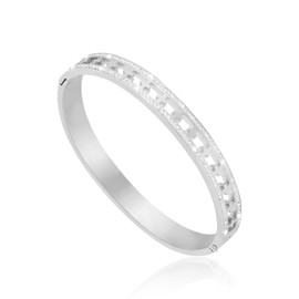 JJDreams Cross Bracelet with Rhinestone Classic Tennis Bracelet Cubic Zirconia Stones Bangle Stainless Steel Bracelet,Silver