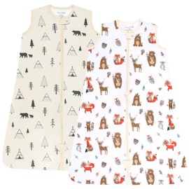 Mama Cheetah Baby Sleep Sack 0.5 TOG, Organic Cotton Baby Wearable Blanket, Swaddle Transition Baby Sleeping Bag, Boy Girl Newborn Infant, M (6-12 Month), 3-Pack