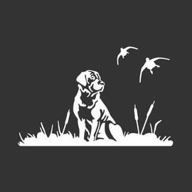 Labrador Decal - Waterfowler Stickers - Hunting Dog Decals - Waterfowl Hunting Sticker - Small Decals - Duck Hunter Sticker - Automotive Window Decal - Hunting Stickers - Hunters Image, White
