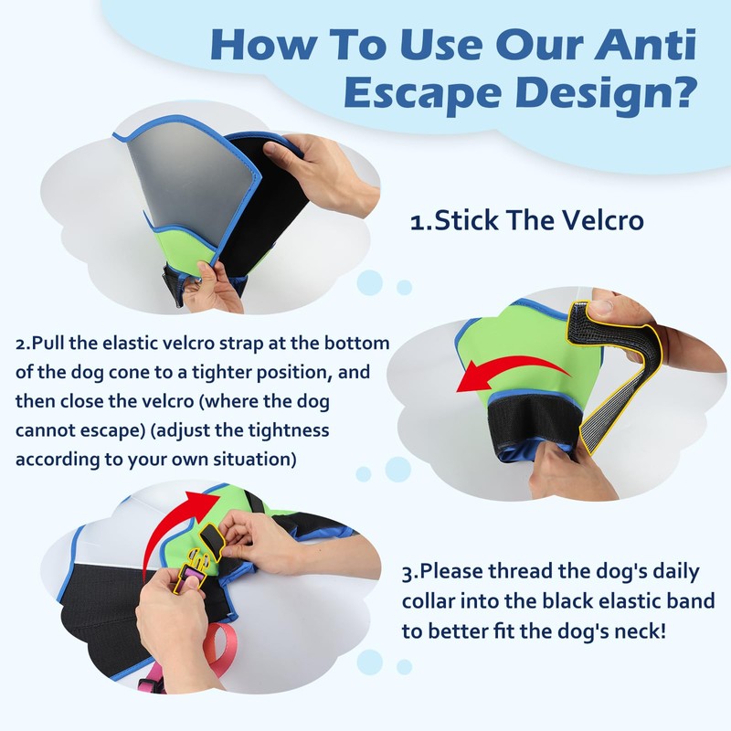 Anti-Escape & Fall Soft Dog Cone Collar Alternative for Small