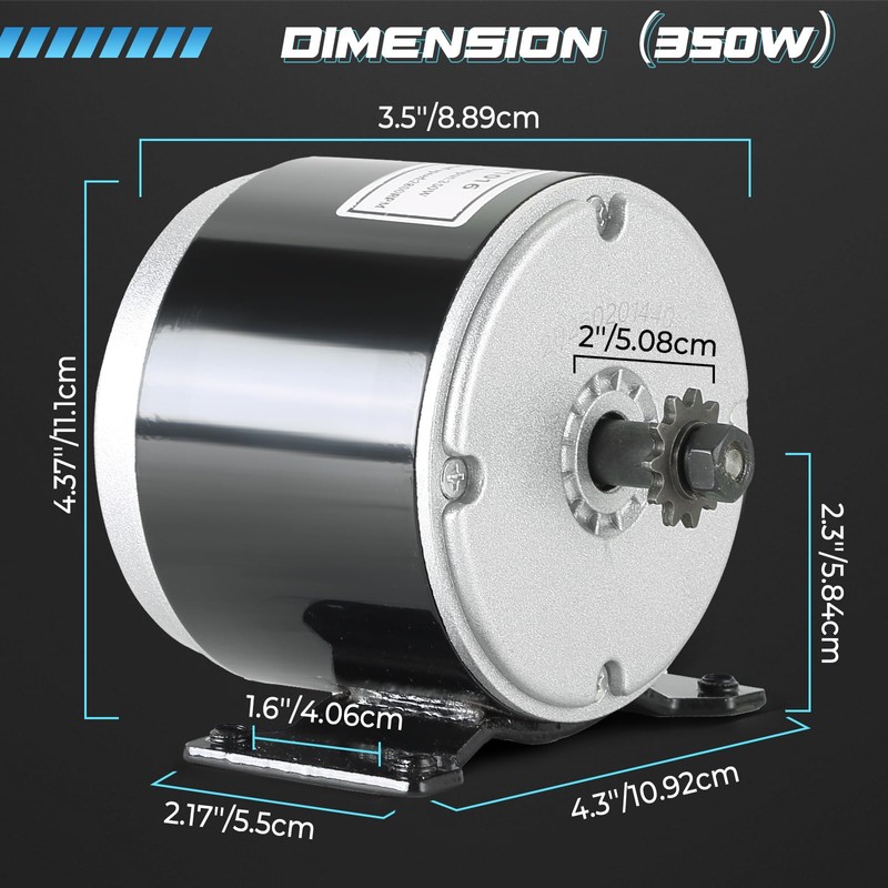 NATGAI 24V 350W Brushed Permanent Magnet Electric Motor Generator |