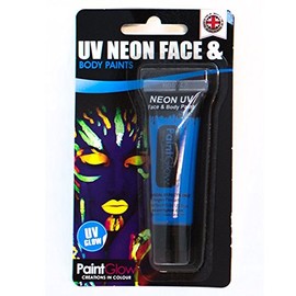 Smiffys UV Face & Body Paint, Blue 10ml, Blister Pack, Cosmetics and Disguises Fancy Dress, Cosmetic Dress Up Cosmetics & Disguises.