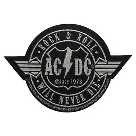 AC/DC Rock n Roll Will Never Die Cutout – PATCH Woven 10 x 6.5 cm