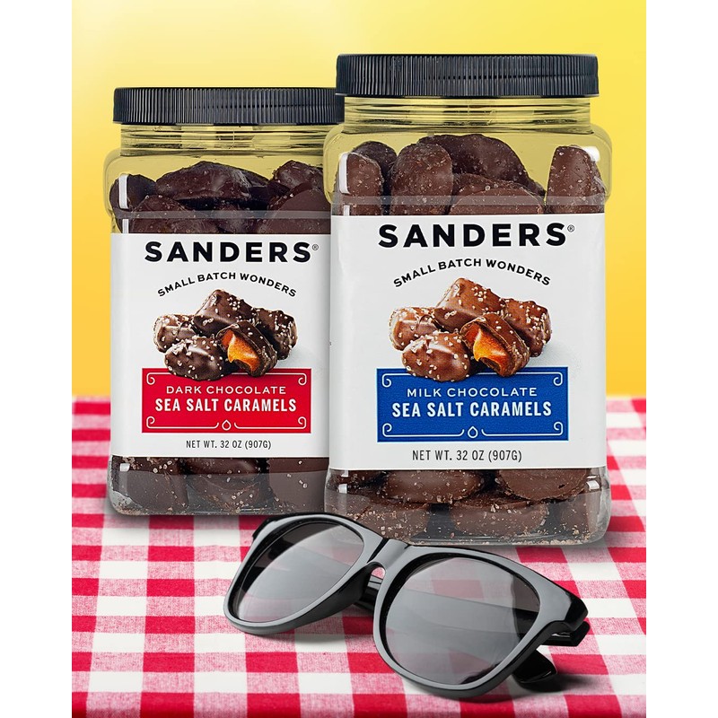Sanders Dark Chocolate Sea Salt Caramels (32 oz Tub) –