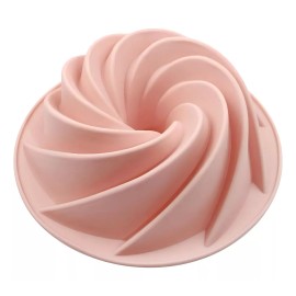 Molde Pastel Rosca Silicon Gelatina Antiadherente 24cm Color Rosa
