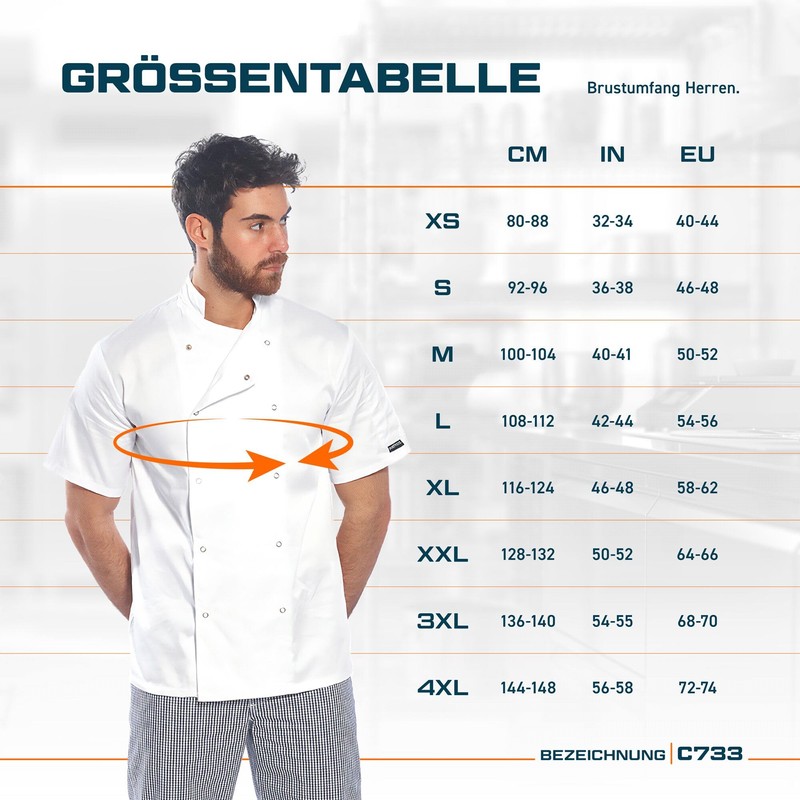 Portwest Cumbria Chef’s Jacket, Size: M, Colour: Black, C733BKRM