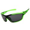 Nitrogen Men's Rectangular Sports Wrap 65mm Green Polarized Sunglasses, Medium