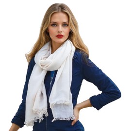 creazioni unique Bamboo Scarf Women's Made in Italy - Spring/Summer Accessory - Bamboo Scarf Women - Scarves & Scarves for Women, White