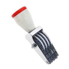 eMagTech 4 Digit Adjustable Number Stamp Roll Symbol Office Date Stamp Digital Rubber Stamp Creative Roller Wheel Stamp Grey Black