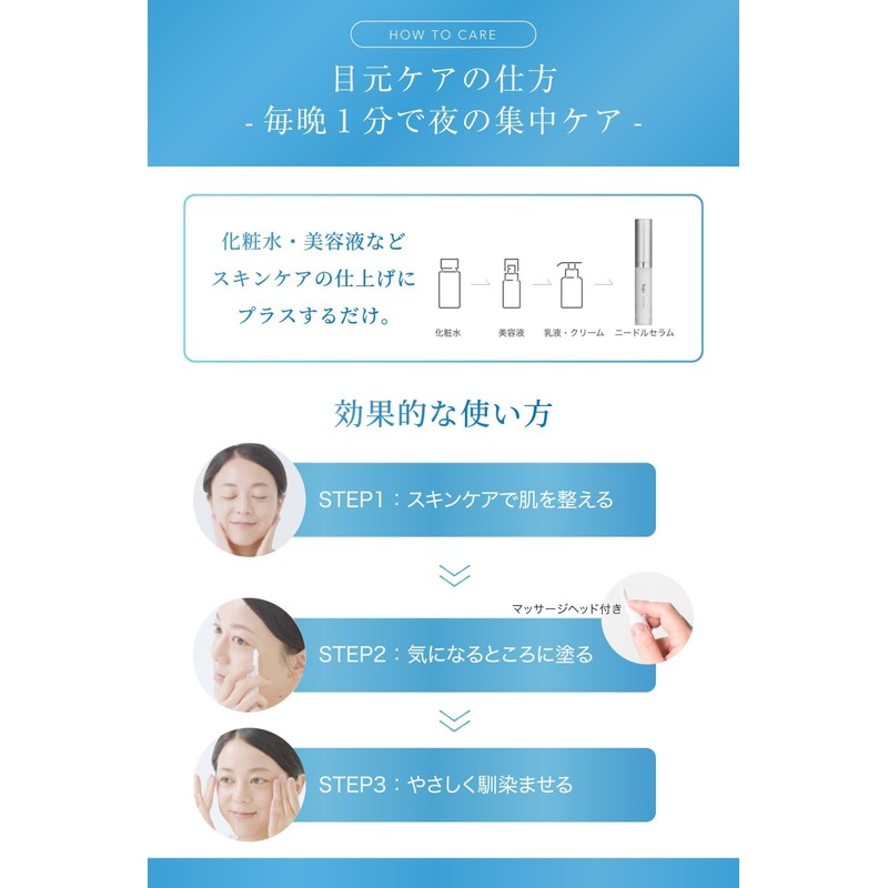 針美容液 アイクリーム 【公式】lujo（ルジョー） ニードルセラム 目元ケア ヒト幹細胞 マイクロニードル 次世代エイジングケア 35種類の美容成分 （9g/1ヶ月分）