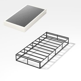 UNITED FLAMES 9 Inch Box Spring Twin, Low Profile Mattress Foundation, 3000lbs Max Weight Capacity, Non-Slip/No Noise/Easy Assembly/Easy Clean Cover (Twin)