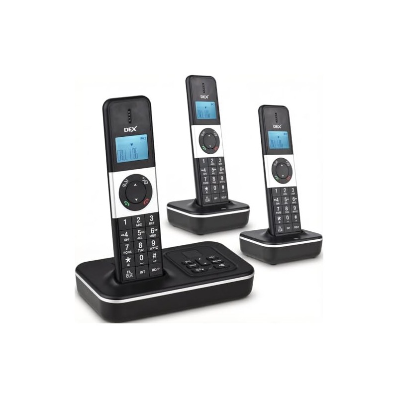 D1002 TAM-T Teléfono Inalámbrico de 3 Auriculares, con Contestador Automático