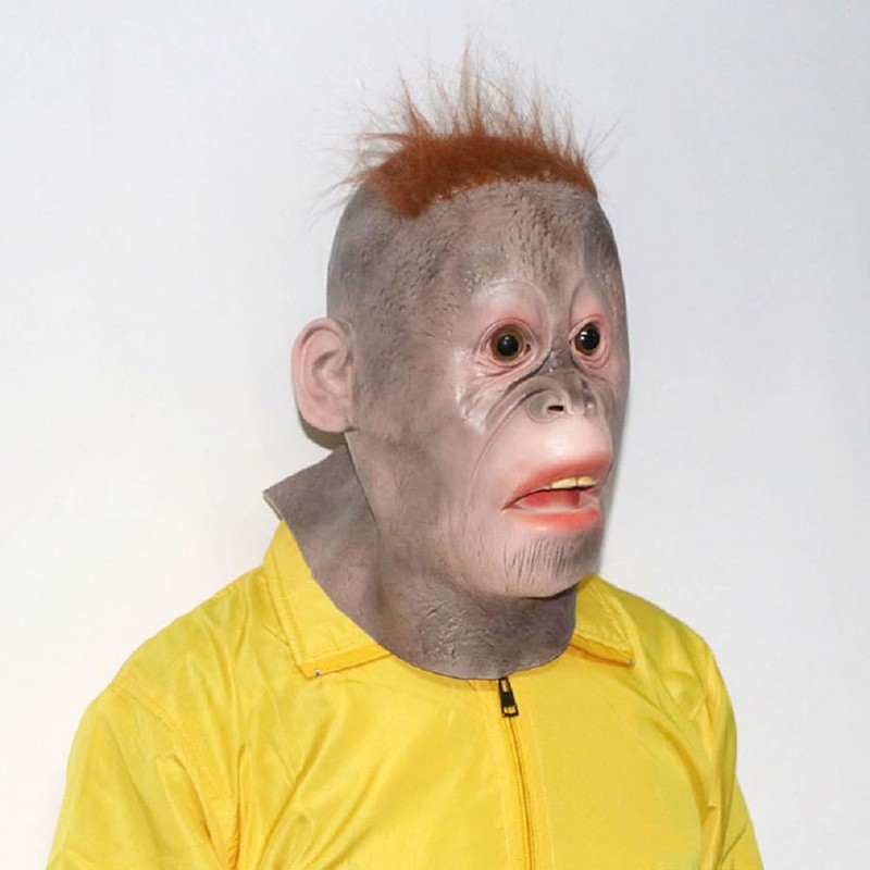 Myth Square, Orangutan, Monkey, Animal, Rubber Mask, Halloween, Christmas, Mask,