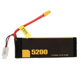 2S Lipo Battery 5200mah 50C 7.4V RC Airplane Car Lipo Battery for FS Feishen 1/10 1/8 Models XT60