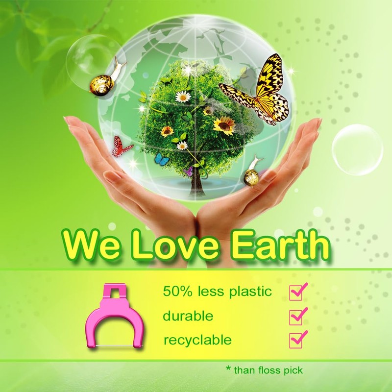 T.Smile Kids Evolutionary Clean Dental Flosser Kit, Child-Sized Handle &