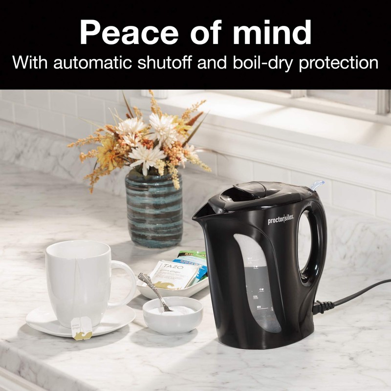 Proctor Silex Electric Tea Kettle, Water Boiler & Heater Auto-Shutoff