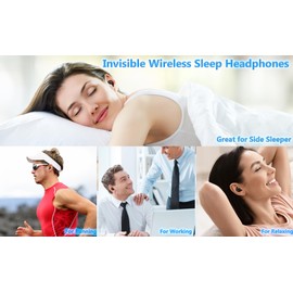 Nsiucion Wireless Sleeping Earbuds, Comfortable Invisible Mini Sleep Headphones for Side Sleepers, Noise Cancelling IPX4 Waterproof Bluetooth 5.3 Sports Earphones (Black)