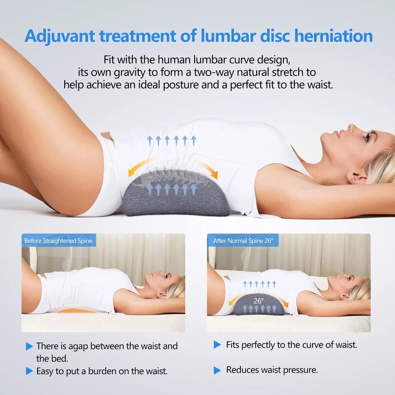 Cozyhealth Lumbar Support Pillow for Sleeping, Heated Lower Back Pillow