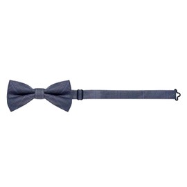 MASADA Mens Checked Bow Tie Pre-Tied Fully Adjustable Handmade with Hook Closure - 12 x 6 cm, Blue-grey mottled with checks