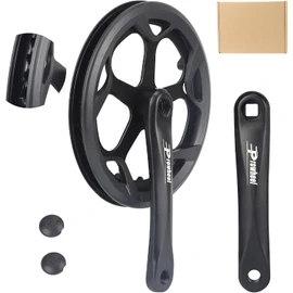 Prowheel Bike Crankset 46T/48T/52T - 170mm Universal Square Crankset Set Double Chain Cover 170MM Crank Aluminium Alloy Arm for Single/1/6/7/8 Speeds City Bike,Fat Bike,E-Bike,Folding Bike