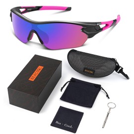 Beacool Unisex Sports Sunglasses, UV400, TAC, TR90, Polarized Lenses, Ultra-lightweight, UV Protection, Safety, Clarity