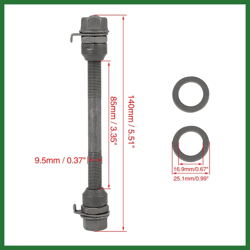 Motoforti 1 Pcs 9.5mm Wheel Hub Axle Front Axle Solid