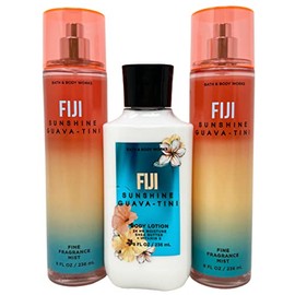 bath Fiji Sunshine Guava Gift Set Trio - Includes 2 Fine Fragrance Mist and Body Lotion - FULL SIZE