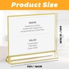 Cptoion 6 Pack Acrylic Sign Holders with Golden Border,7x5 Horizontal