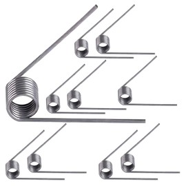 Qrity 10pcs 304 Stainless Steel Small Torsion Spring, Straight Torsion Spring, 0.7mm Wire Diameter Mechanical Torsion Springs, 5mm OD, 9 laps, 60° Deflection