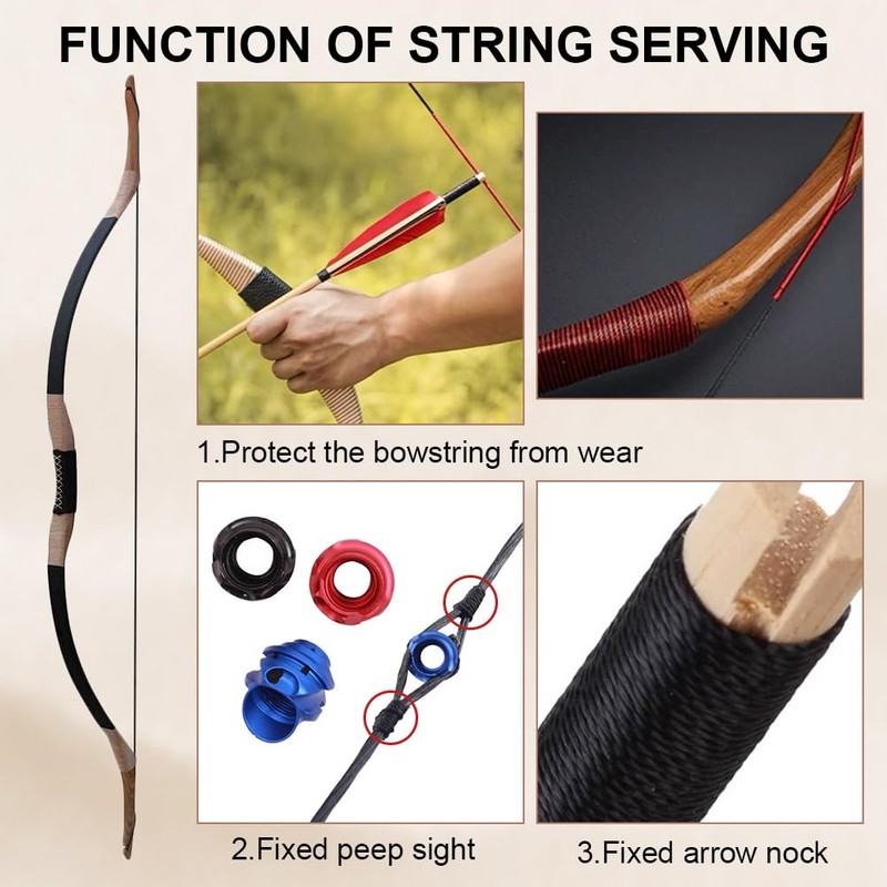 NBEADS 220M Archery Bow String Serving Thread, 0.4mm Plastic Bowstring