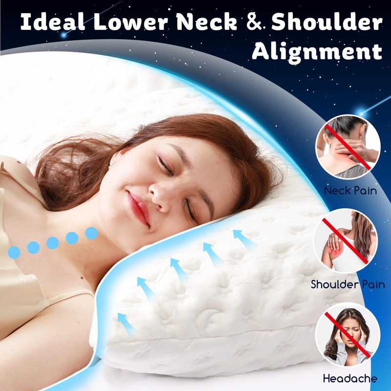Cooling Side Sleeper Pillow for Neck and Shoulder Pain, Luxury