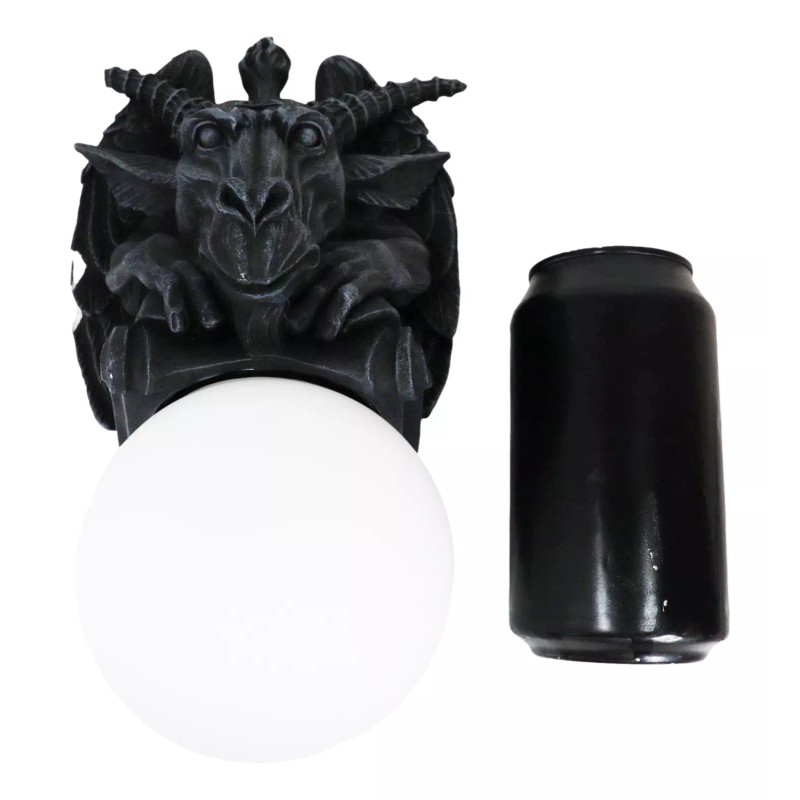 Baphomet Sabbatic Goat Pentagram Sigil Gargoyle Small Wall Sconce Lamp
